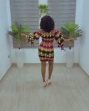 Load and play video in Gallery viewer, The Chioma Stretchy Ankara or Pagne Africaine dress
