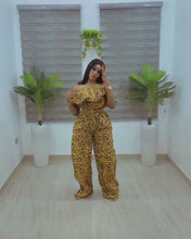 Load and play video in Gallery viewer, The Effia Yellow and Purple Print two-piece Ankara or Pagne Africaine set