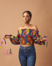 Load image into Gallery viewer, The Oluchi Stretchy Ankara or Pagne Africaine Crop Top