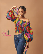 Load image into Gallery viewer, The Oluchi Stretchy Ankara or Pagne Africaine Crop Top