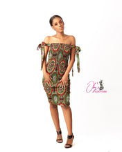 Load image into Gallery viewer, The Abena Stretchy Ankara or Pagne Africaine Dress