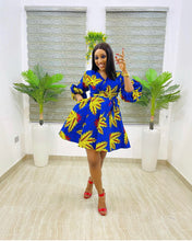Load image into Gallery viewer, The Adjua Ankara or Pagne Africaine Wrap dress
