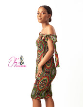 Load image into Gallery viewer, The Abena Stretchy Ankara or Pagne Africaine Dress
