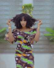 Load and play video in Gallery viewer, The Emem Stretchy Ankara or Pagne Africaine dress
