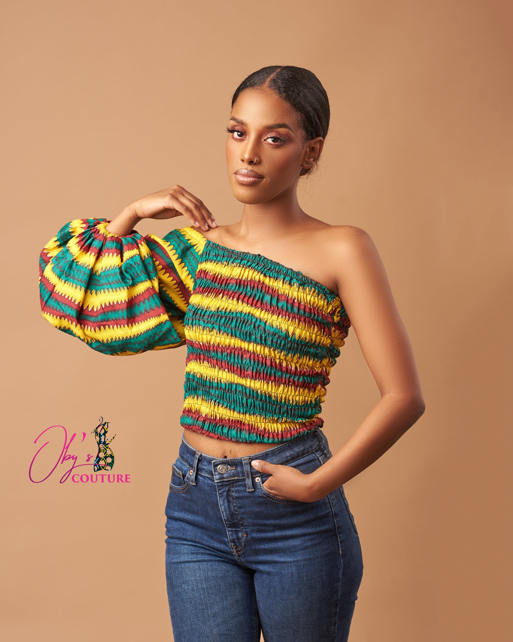 The Ayanna One Shoulder Ankara or Pagne Africaine Top Oby s Couture