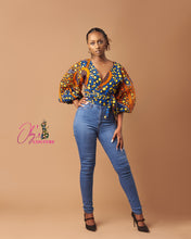 Load image into Gallery viewer, The Bolatito Ankara or Pagne Africaine Wrap top
