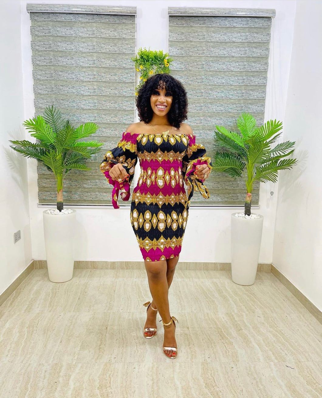 The Chioma Stretchy Ankara or Pagne Africaine dress